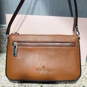 Kate Spade Pebbled Leather Convertible Crossbody Bag – Brown Cognac NWT